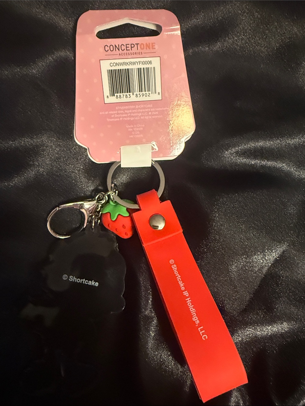 Strawberry Shortcake Pink & Red Keychain Charm - Picture 2 of 2